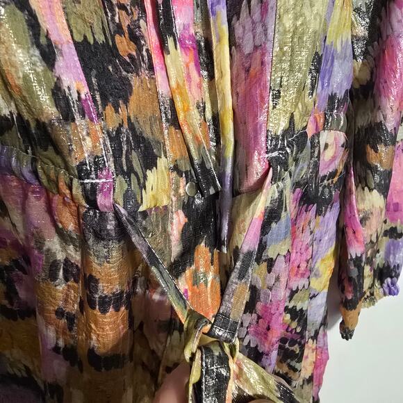 Roseanna Polaroid Technique Paolo Trench Light Coat Multi Color Metallic NEW - Picture 13 of 16